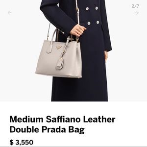 PRADA Medium Saffiano Leather Double Bag